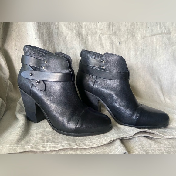 ☕️ NWOT rag & bone Harrow black leather ankle boots women’s size 9/39 ☕️ - Picture 1 of 7